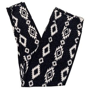 LuLaRoe Womens Leggings Size TC2 Black Gray Heather Aztec Tribal Plus 18+ NWT
